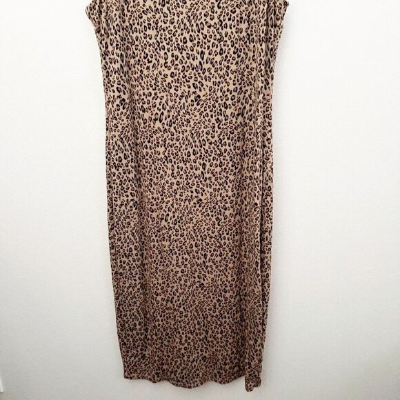 BAR III | Animal Cheetah Print Bodycon Midi Dress Black Brown Tan | Size XL - Picture 3 of 8